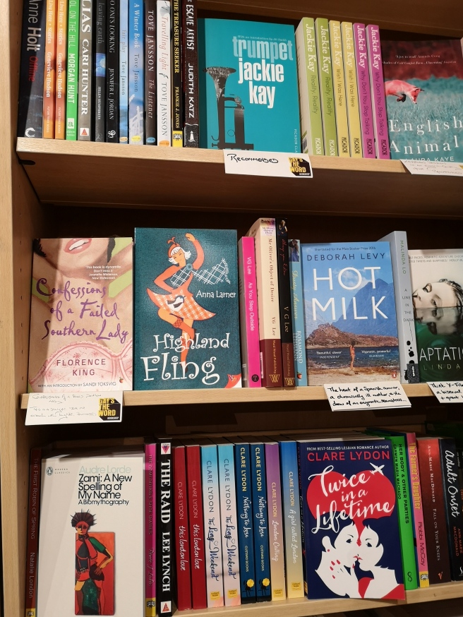 Highland Fling displayed on the bookshelves at Gay's The Word